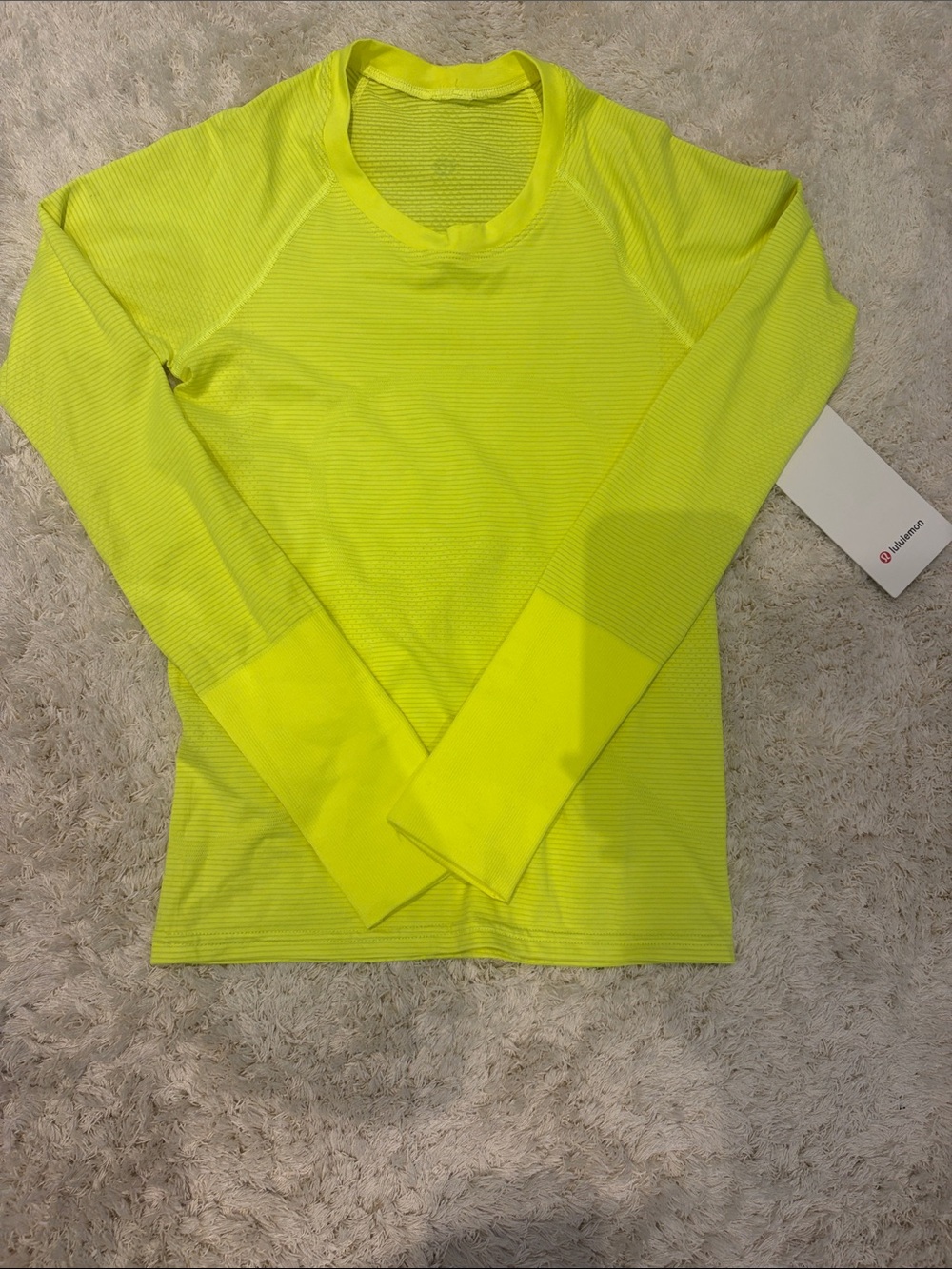 Lululemon Neon Yellow Long-Sleeve Workout Top